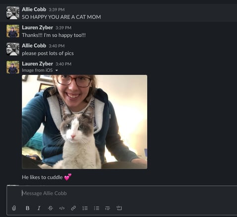 company culture connecting on Slack