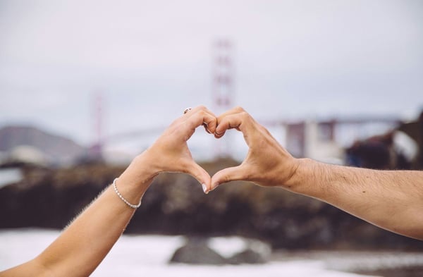 stock photo - heart hands, love, city