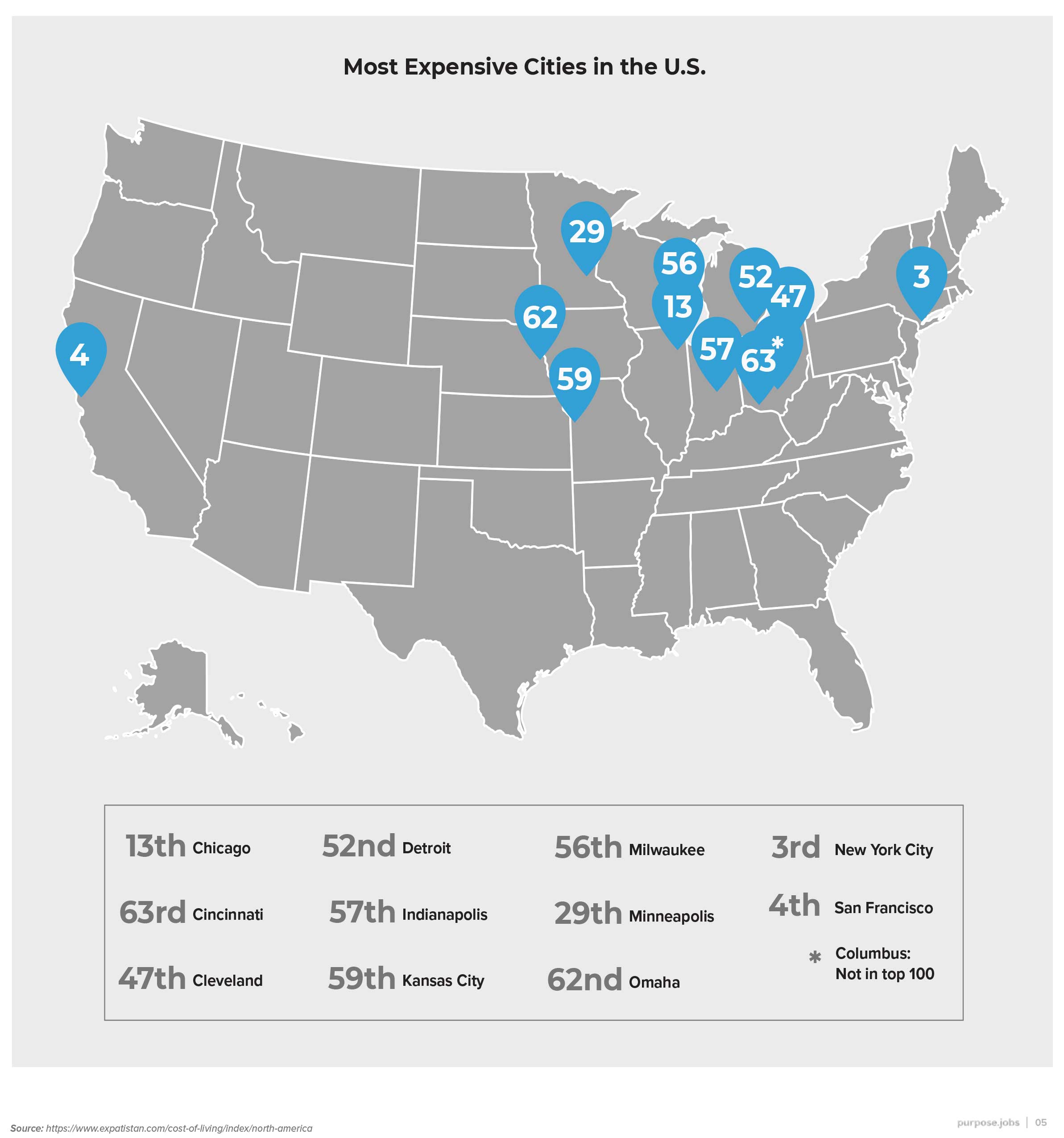 map expensive cities